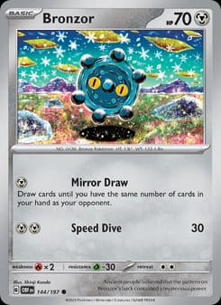 Bronzor 144/197 Common – Obsidian Flames Pokémon card