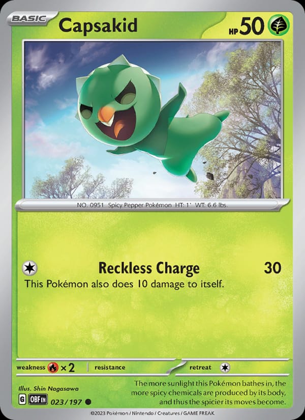 Capsakid 023/197 Obsidian Flames Pokémon card