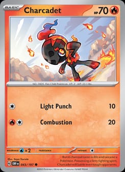 Charcadet 043/197 Common – Obsidian Flames Pokémon card