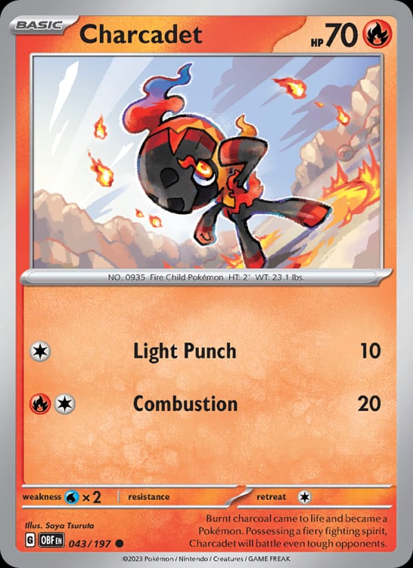 Charcadet 043/197 Obsidian Flames Pokémon card