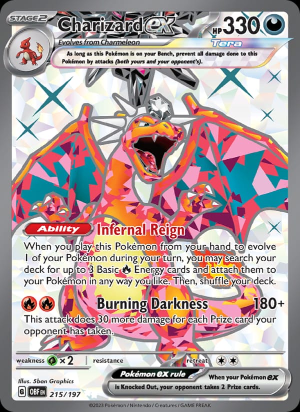 Charizard ex 215/197 Obsidian Flames Pokémon card