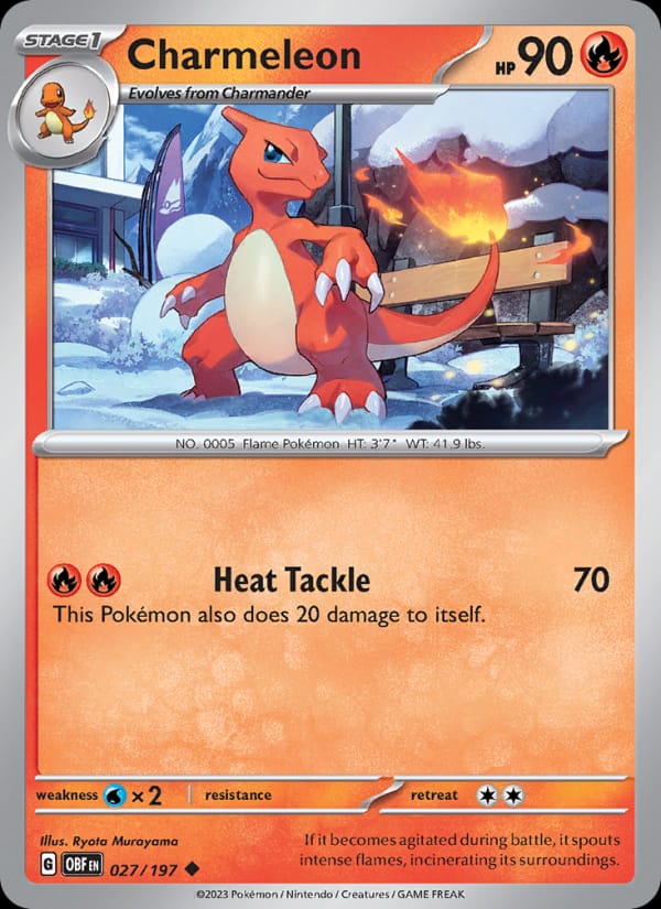 Charmeleon 027/197 Obsidian Flames Pokémon card