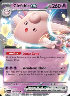 Clefable ex 082/197 Double Rare – Obsidian Flames Pokémon card