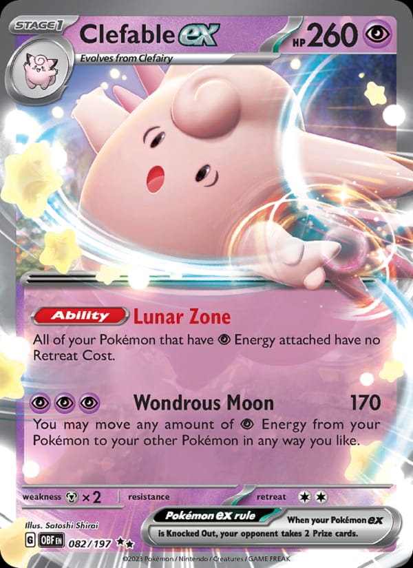 Clefable ex 082/197 Obsidian Flames Pokémon card