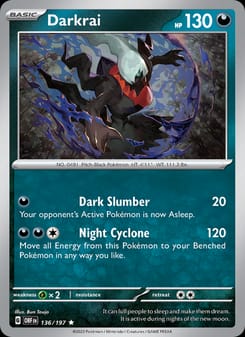 Darkrai 136/197 Rare – Obsidian Flames Pokémon card