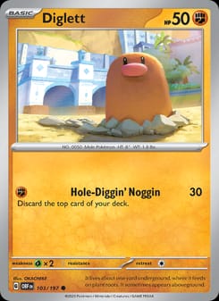 Diglett 103/197 Common – Obsidian Flames Pokémon card