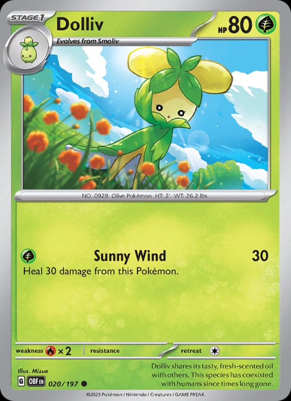 Dolliv 020/197 Obsidian Flames Pokémon card
