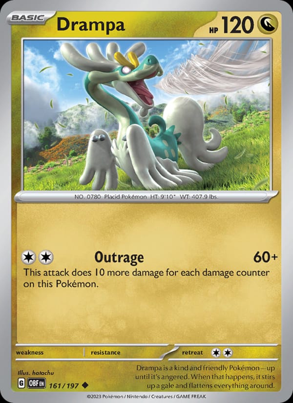 Drampa 161/197 Obsidian Flames Pokémon card