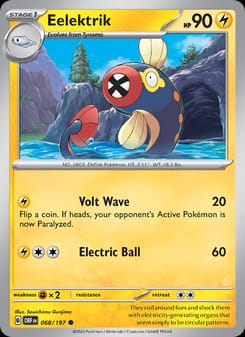 Eelektrik 068/197 Common – Obsidian Flames Pokémon card