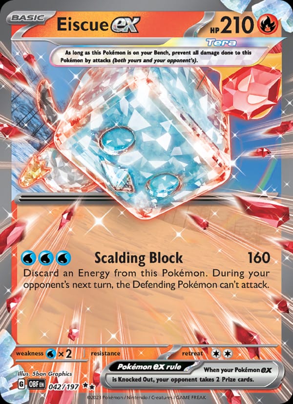Eiscue ex 042/197 Obsidian Flames Pokémon card