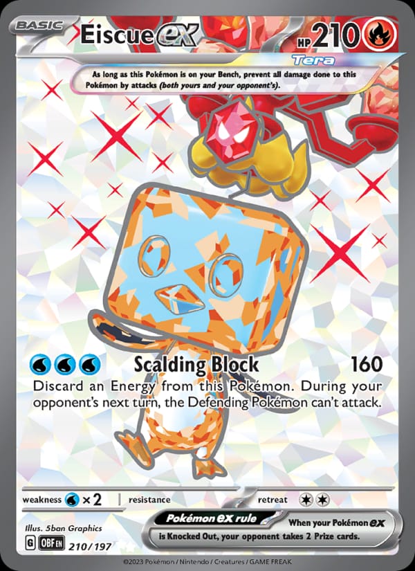 Eiscue ex 210/197 Obsidian Flames Pokémon card