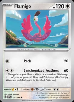 Flamigo 185/197 Uncommon – Obsidian Flames Pokémon card