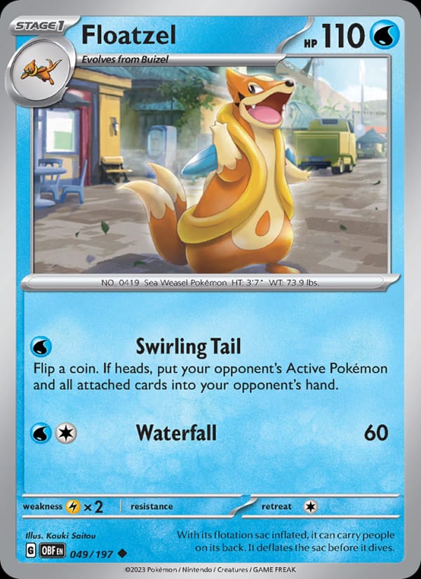 Floatzel 049/197 Obsidian Flames Pokémon card