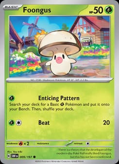 Foongus 009/197 Common – Obsidian Flames Pokémon card