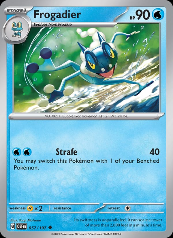 Frogadier 057/197 Obsidian Flames Pokémon card