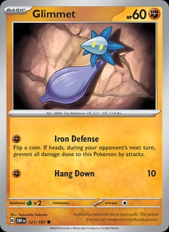 Glimmet 121/197 Common – Obsidian Flames Pokémon card