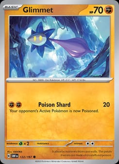 Glimmet 122/197 Common – Obsidian Flames Pokémon card