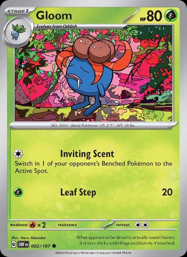 Gloom 002/197 Obsidian Flames Pokémon card