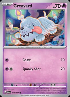 Greavard 099/197 Common – Obsidian Flames Pokémon card