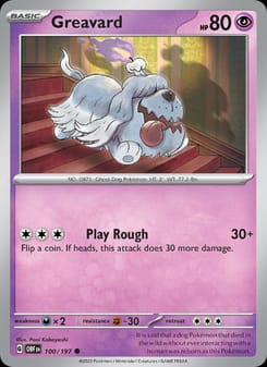 Greavard 100/197 Common – Obsidian Flames Pokémon card