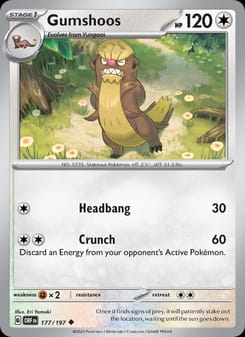 Gumshoos 177/197 Uncommon – Obsidian Flames Pokémon card