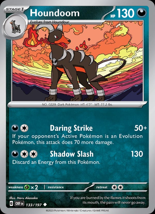 Houndoom 133/197 Obsidian Flames Pokémon card