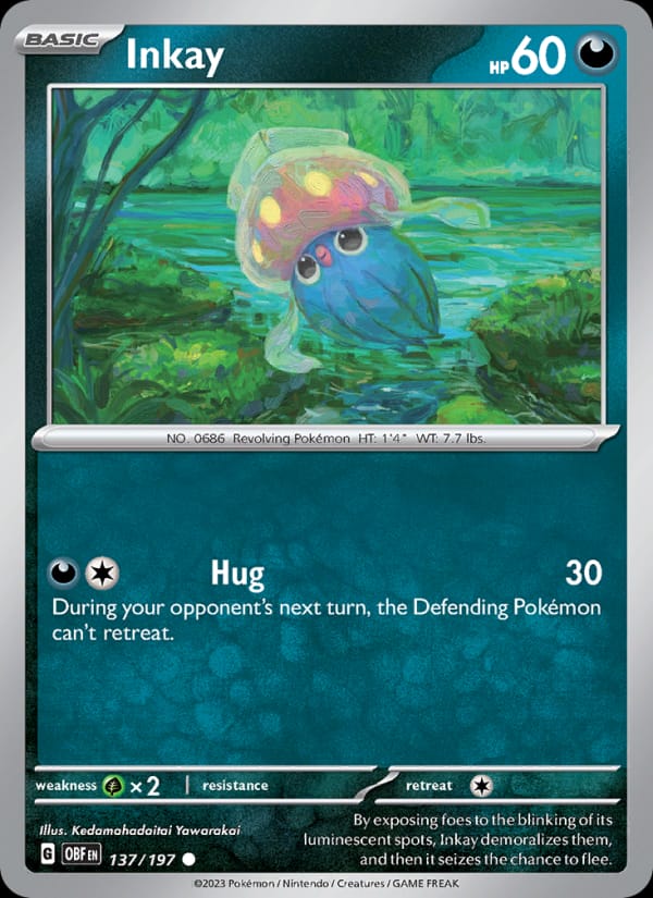 Inkay 137/197 Obsidian Flames Pokémon card