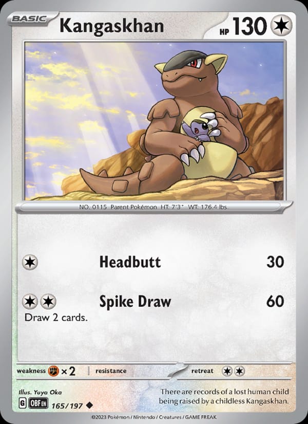 Kangaskhan 165/197 Obsidian Flames Pokémon card