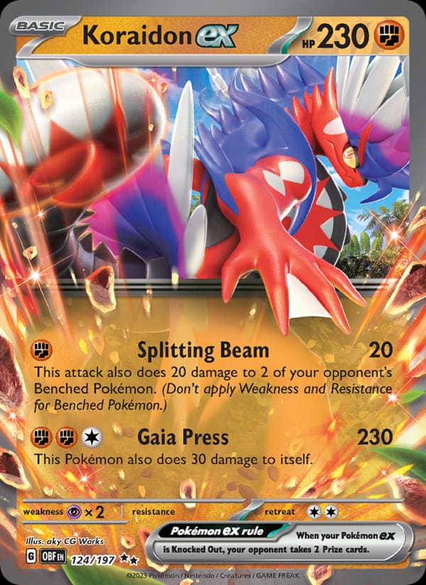 Koraidon ex 124/197 Obsidian Flames Pokémon card