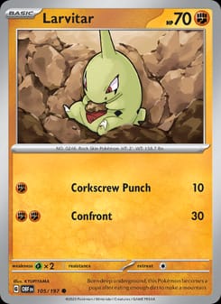 Larvitar 105/197 Common – Obsidian Flames Pokémon card