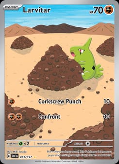 Larvitar 203/197 Illustration Rare – Obsidian Flames Pokémon card