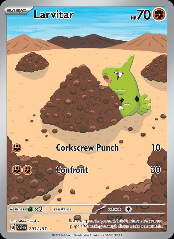 Larvitar 203/197 Obsidian Flames Pokémon card