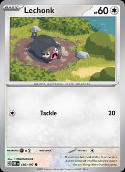 Lechonk 180/197 Common – Obsidian Flames Pokémon card