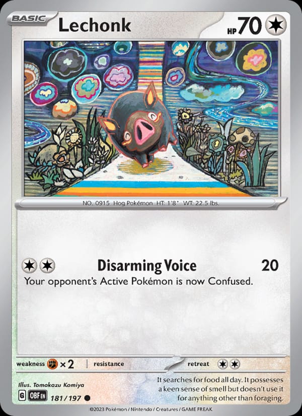 Lechonk 181/197 Obsidian Flames Pokémon card