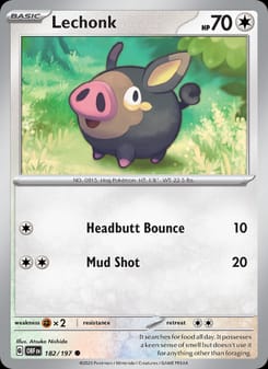 Lechonk 182/197 Common – Obsidian Flames Pokémon card