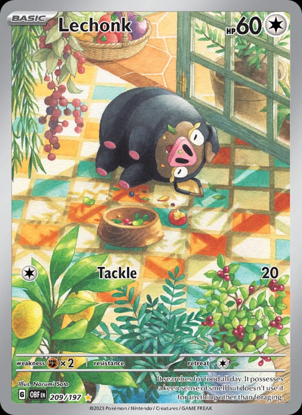 Lechonk 209/197 Obsidian Flames Pokémon card