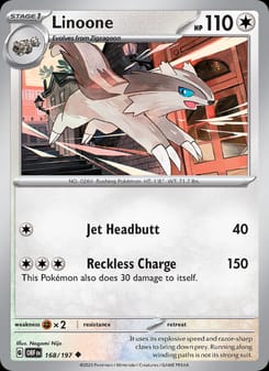 Linoone 168/197 Uncommon – Obsidian Flames Pokémon card