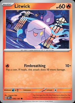 Litwick 036/197 Common – Obsidian Flames Pokémon card