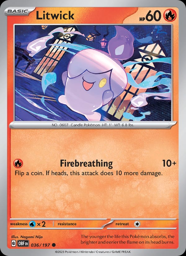 Litwick 036/197 Obsidian Flames Pokémon card