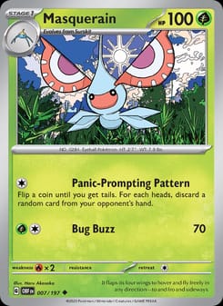 Masquerain 007/197 Uncommon – Obsidian Flames Pokémon card
