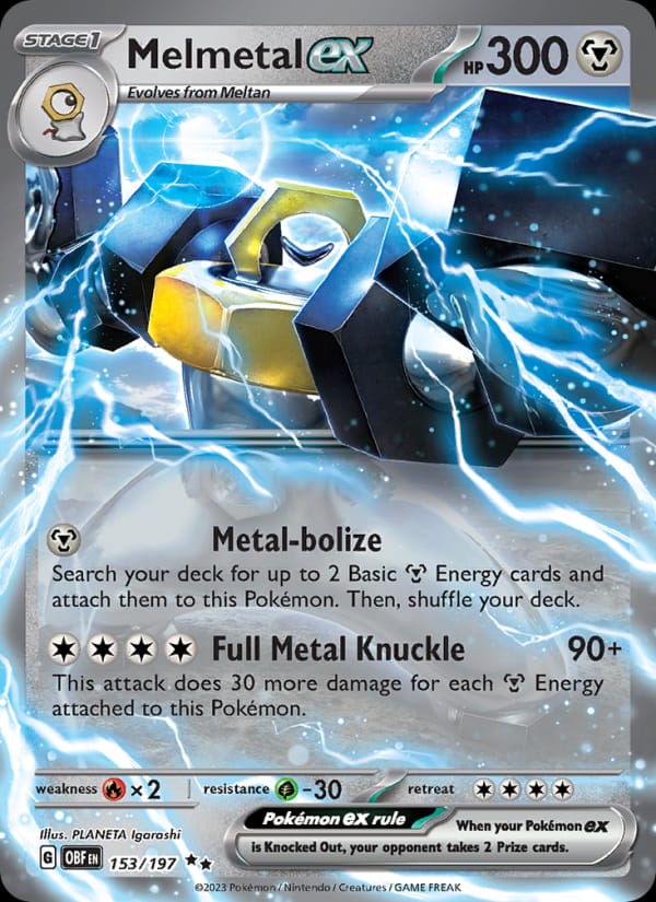 Melmetal ex 153/197 Obsidian Flames Pokémon card