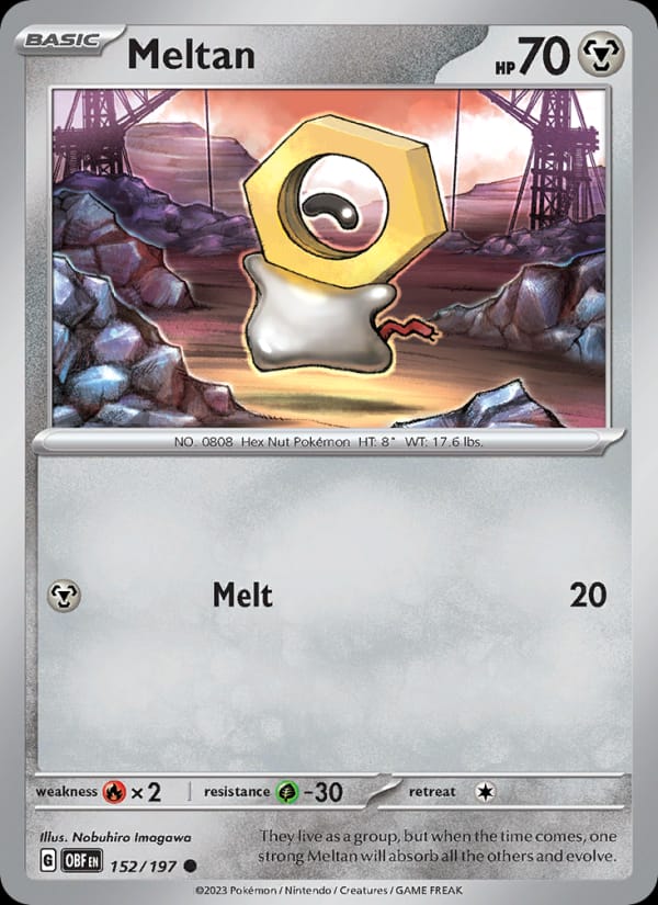 Meltan 152/197 Obsidian Flames Pokémon card
