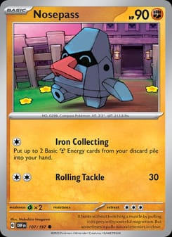 Nosepass 107/197 Common – Obsidian Flames Pokémon card