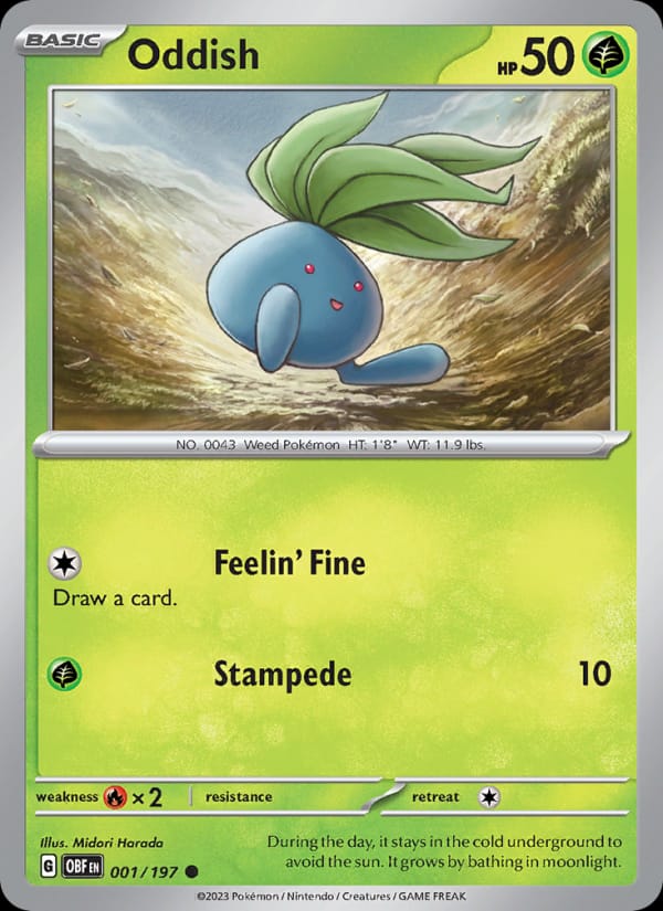 Oddish 001/197 Obsidian Flames Pokémon card