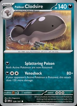 Paldean Clodsire 129/197 Uncommon – Obsidian Flames Pokémon card