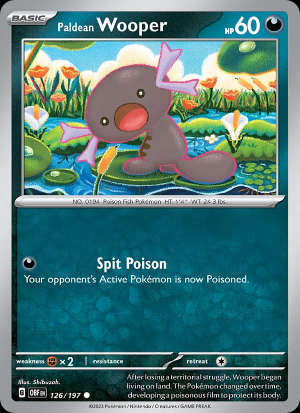 Paldean Wooper 126/197 Obsidian Flames Pokémon card