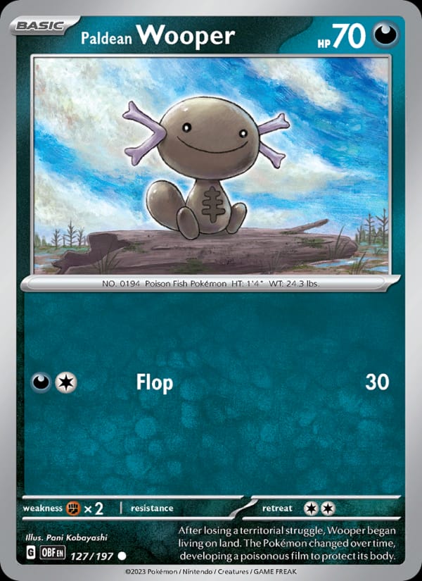 Paldean Wooper 127/197 Obsidian Flames Pokémon card