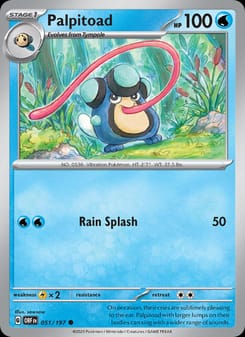 Palpitoad 051/197 Common – Obsidian Flames Pokémon card