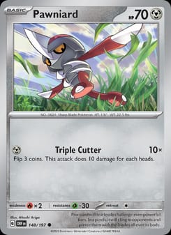 Pawniard 148/197 Common – Obsidian Flames Pokémon card