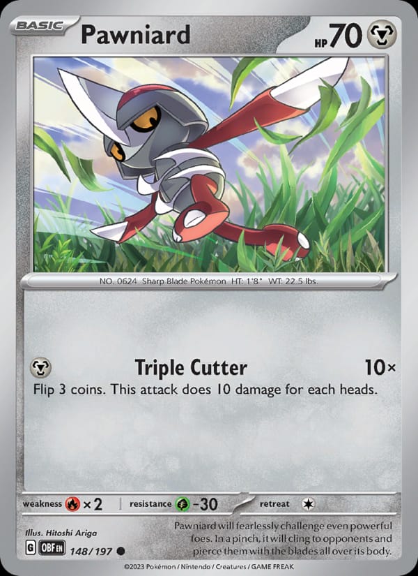 Pawniard 148/197 Obsidian Flames Pokémon card